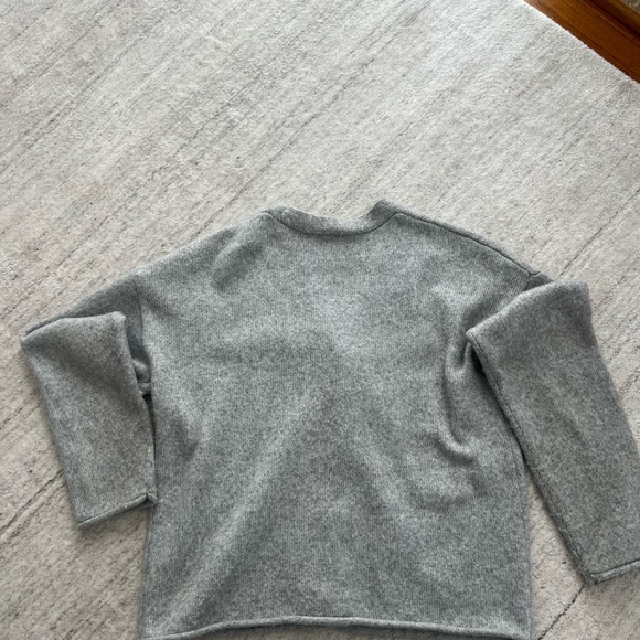 Super Soft Gray Button Up Women's Sweater - Picture 2 of 3